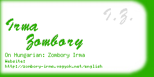 irma zombory business card